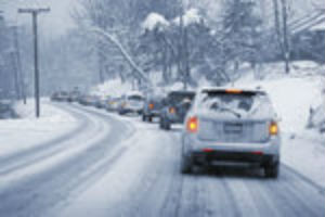 snowy traffic