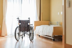 wheelchair in resident's room