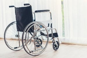 empty wheelchair in room